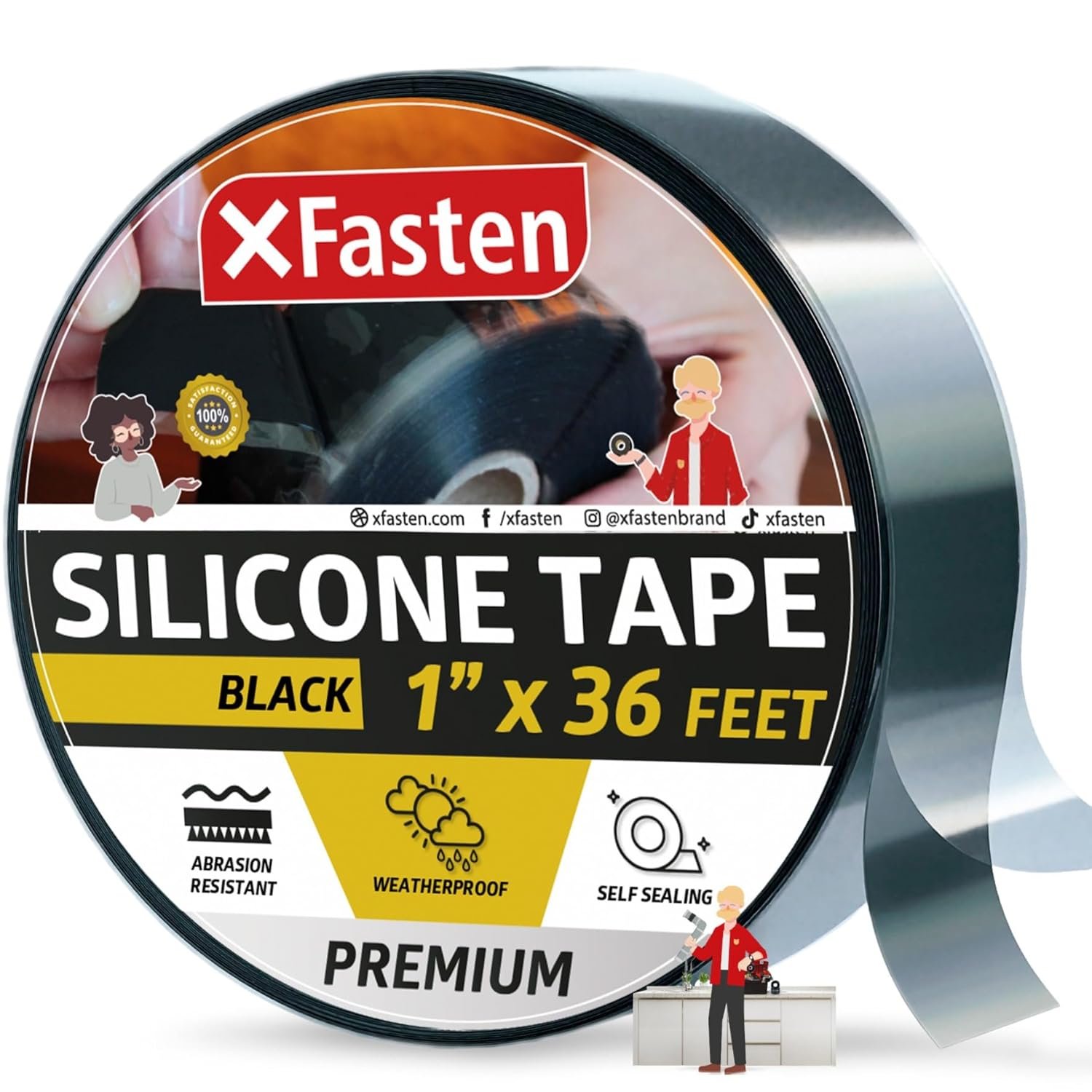 Silicone Tape Black 1" X 36-Foot